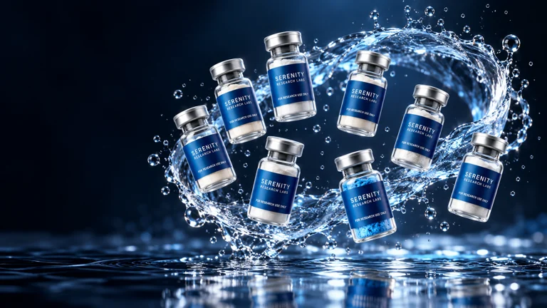 Serenity Research Labs vial brand showcase